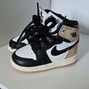 Nike Kids Black, White, and Tan Sneakers